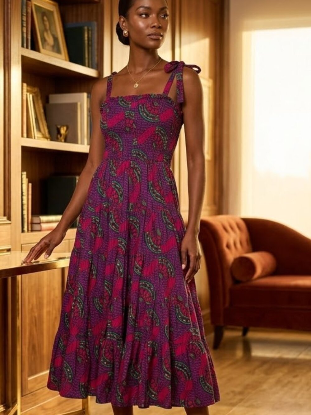 Ulla Johnson Purple, Pink & Teal Printed Dress NWT Size 6